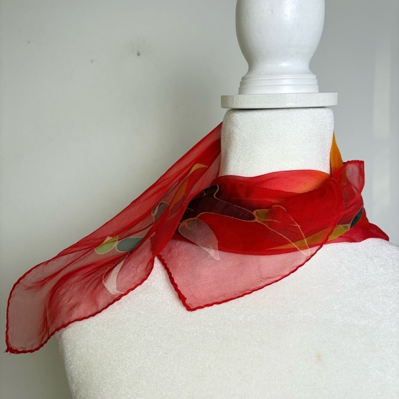 Artisan dyed silk square scarf artsy - Picture 10 of 10